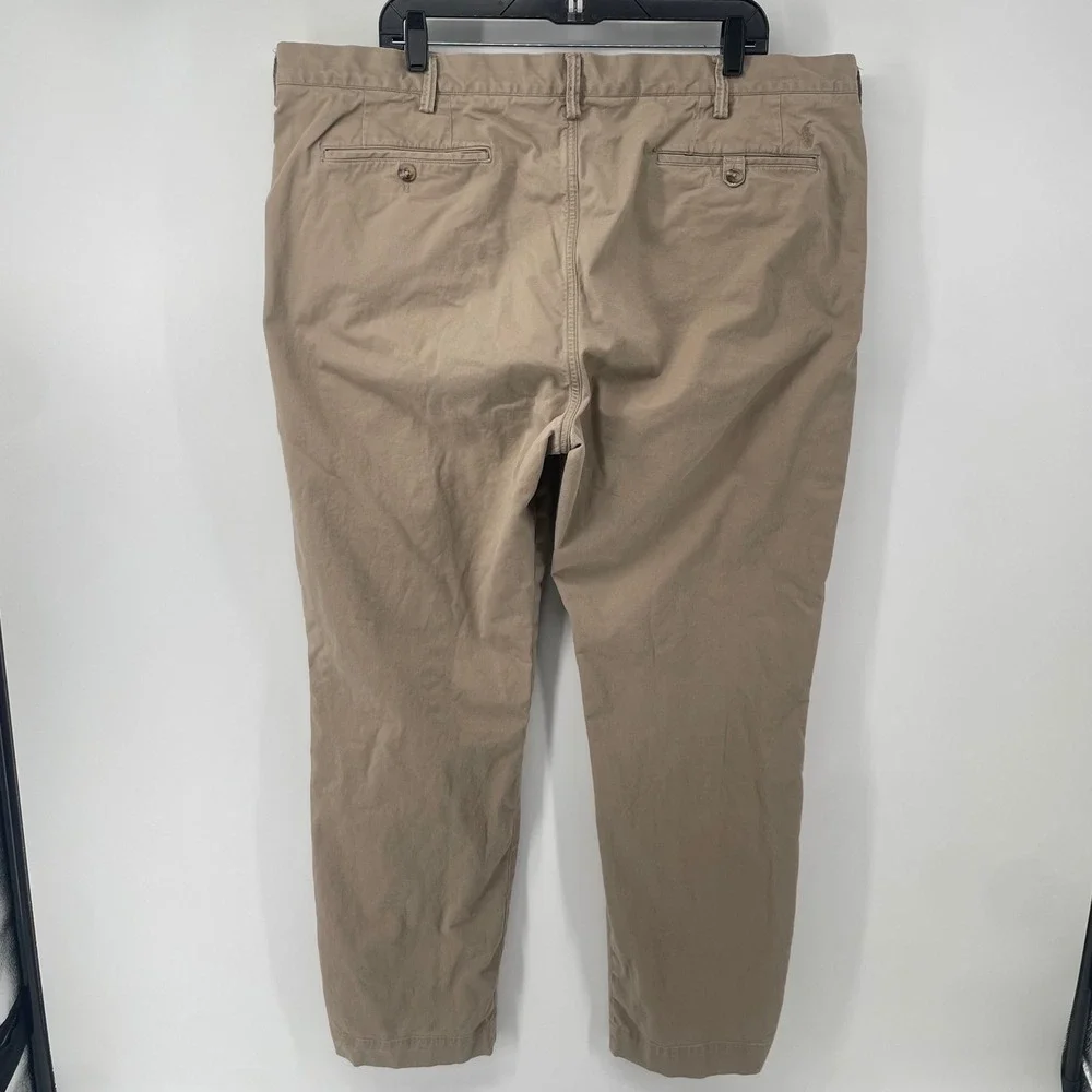 Polo Ralph Lauren Chino Pants Mens 42x32 Khaki Tan Stretch Straight Fit Classic